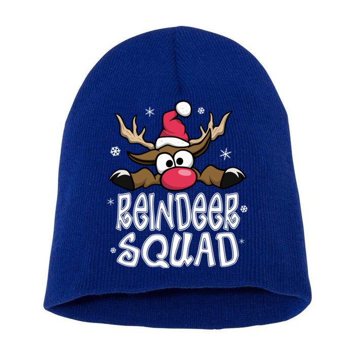 Family Christmas Pajamas Reindeer Squad Matching Christmas Short Acrylic Beanie