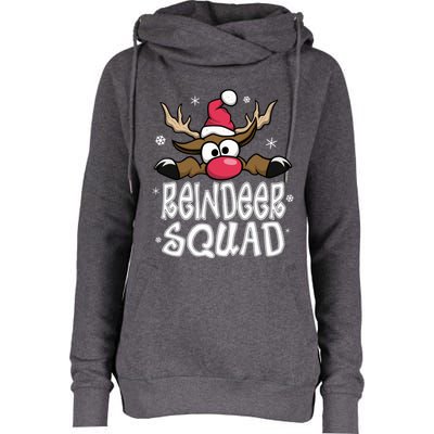 Family Christmas Pajamas Reindeer Squad Matching Christmas Womens Funnel Neck Pullover Hood