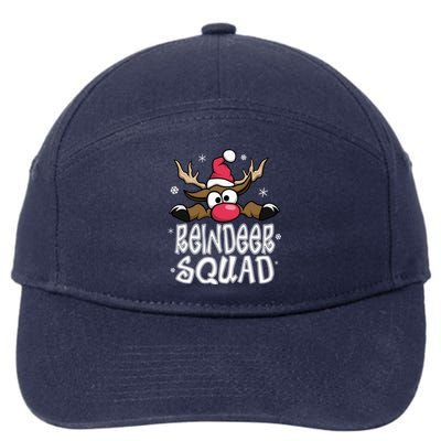 Family Christmas Pajamas Reindeer Squad Matching Christmas 7-Panel Snapback Hat