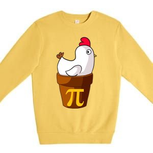 Funny Chicken Pot Pi Day Pie Math Lover Teacher Gift Premium Crewneck Sweatshirt