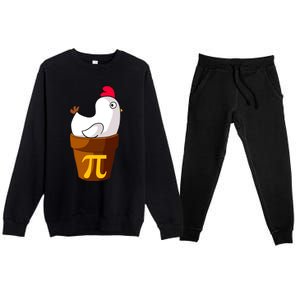 Funny Chicken Pot Pi Day Pie Math Lover Teacher Gift Premium Crewneck Sweatsuit Set