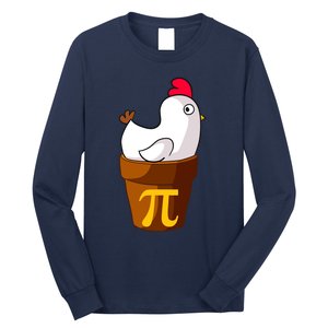 Funny Chicken Pot Pi Day Pie Math Lover Teacher Gift Long Sleeve Shirt