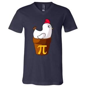 Funny Chicken Pot Pi Day Pie Math Lover Teacher Gift V-Neck T-Shirt