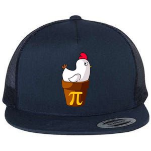 Funny Chicken Pot Pi Day Pie Math Lover Teacher Gift Flat Bill Trucker Hat