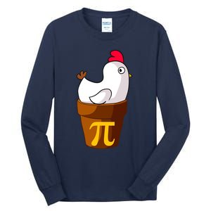 Funny Chicken Pot Pi Day Pie Math Lover Teacher Gift Tall Long Sleeve T-Shirt