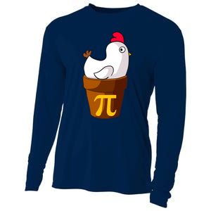 Funny Chicken Pot Pi Day Pie Math Lover Teacher Gift Cooling Performance Long Sleeve Crew