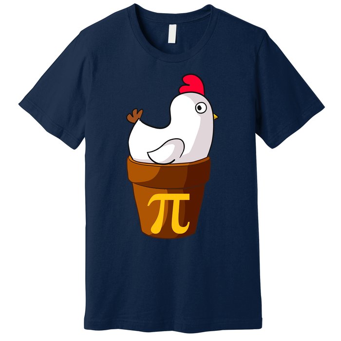 Funny Chicken Pot Pi Day Pie Math Lover Teacher Gift Premium T-Shirt