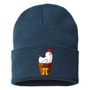 Funny Chicken Pot Pi Day Pie Math Lover Teacher Gift Sustainable Knit Beanie