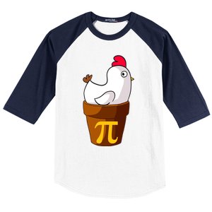 Funny Chicken Pot Pi Day Pie Math Lover Teacher Gift Baseball Sleeve Shirt