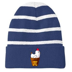 Funny Chicken Pot Pi Day Pie Math Lover Teacher Gift Striped Beanie with Solid Band