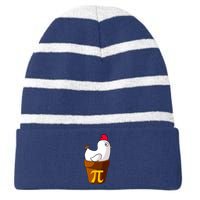 Funny Chicken Pot Pi Day Pie Math Lover Teacher Gift Striped Beanie with Solid Band