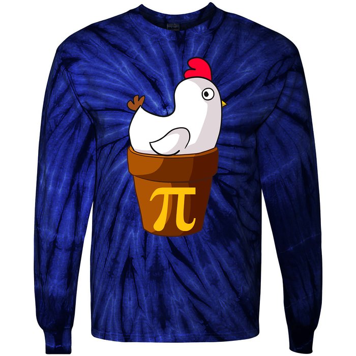 Funny Chicken Pot Pi Day Pie Math Lover Teacher Gift Tie-Dye Long Sleeve Shirt