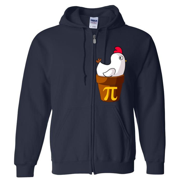 Funny Chicken Pot Pi Day Pie Math Lover Teacher Gift Full Zip Hoodie