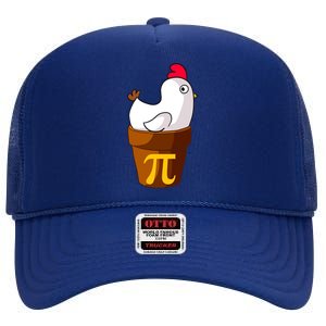 Funny Chicken Pot Pi Day Pie Math Lover Teacher Gift High Crown Mesh Back Trucker Hat