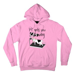 Funny Cow Physical Therapist Pt Therapy Pt Gets You Mooving Hoodie