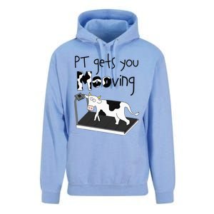 Funny Cow Physical Therapist Pt Therapy Pt Gets You Mooving Unisex Surf Hoodie