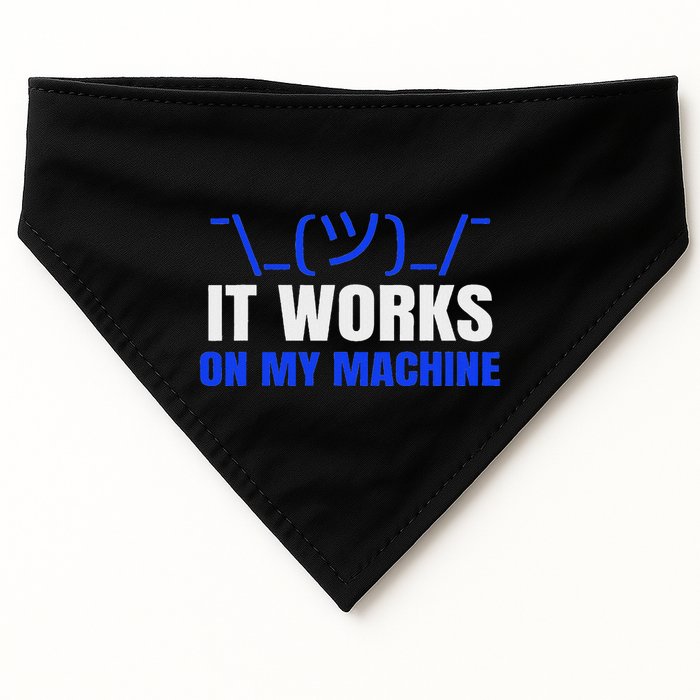 Funny Coding Programmer Computer It Works On My Machine Gift USA-Made Doggie Bandana