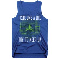 Female Computer Programmer I Code Like A Girl Coding Gift Tank Top