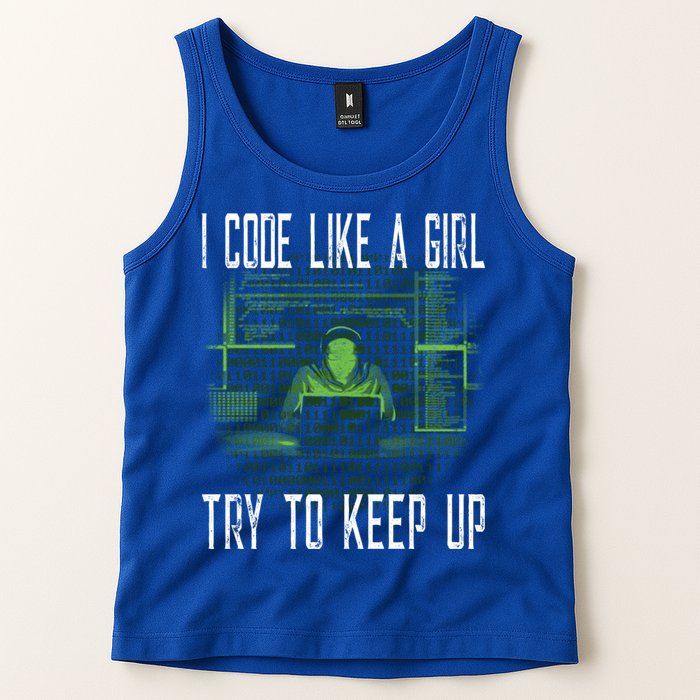 Female Computer Programmer I Code Like A Girl Coding Gift Tank Top