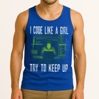 Female Computer Programmer I Code Like A Girl Coding Gift Tank Top