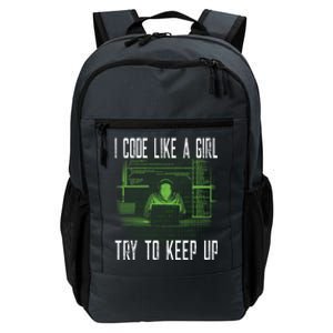 Female Computer Programmer I Code Like A Girl Coding Gift Daily Commute Backpack