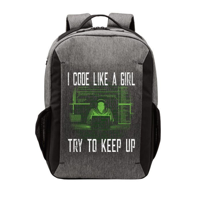 Female Computer Programmer I Code Like A Girl Coding Gift Vector Backpack
