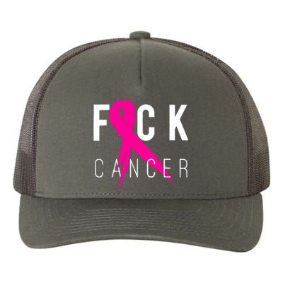 Fuck Cancer Pink Ribbon Breast Cancer Awareness Gift Yupoong Adult 5-Panel Trucker Hat