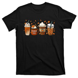 Fall Coffee Pumpkin Spice Junkie Latte Autumn Coffee Lovers T-Shirt