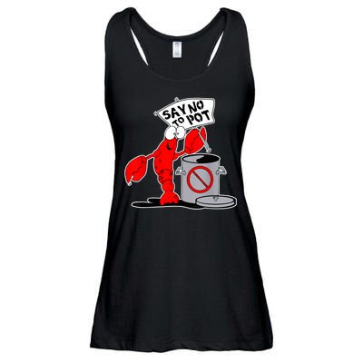 Funny Crawfish Pun Say No To Pot Lobster Festival Crayfish Ladies Essential Flowy Tank