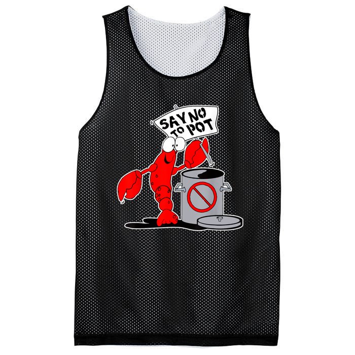 Funny Crawfish Pun Say No To Pot Lobster Festival Crayfish Mesh Reversible Basketball Jersey Tank