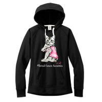 Funny Cat Pink Ribbon In October We Wear Pink Breast Cancer Women's Fleece Hoodie