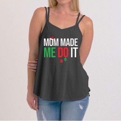 Family Christmas Pajamas Matching Mom Made Me Do It Women's Strappy Tank