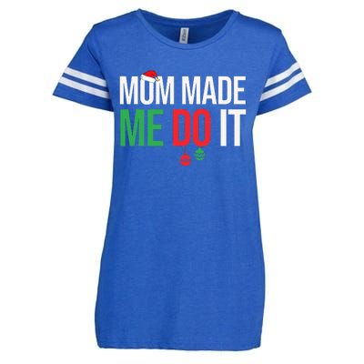 Family Christmas Pajamas Matching Mom Made Me Do It Enza Ladies Jersey Football T-Shirt