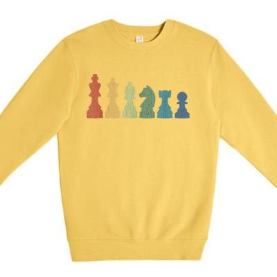 Funny Chess Pieces Board Gift Game Lover Player Themed Chess Gift 9 Premium Crewneck Sweatshirt