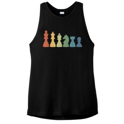 Funny Chess Pieces Board Gift Game Lover Player Themed Chess Gift 9 Ladies PosiCharge Tri-Blend Wicking Tank