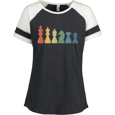 Funny Chess Pieces Board Gift Game Lover Player Themed Chess Gift 9 Enza Ladies Jersey Colorblock Tee