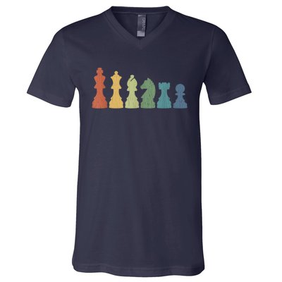 Funny Chess Pieces Board Gift Game Lover Player Themed Chess Gift 9 V-Neck T-Shirt