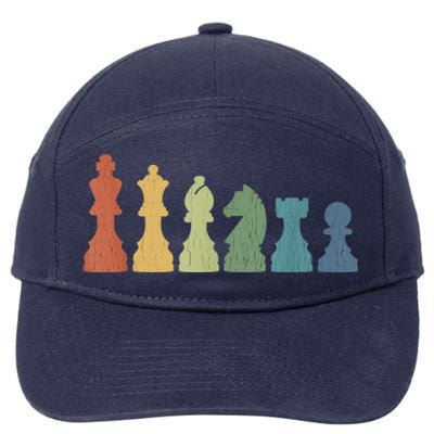 Funny Chess Pieces Board Gift Game Lover Player Themed Chess Gift 9 7-Panel Snapback Hat