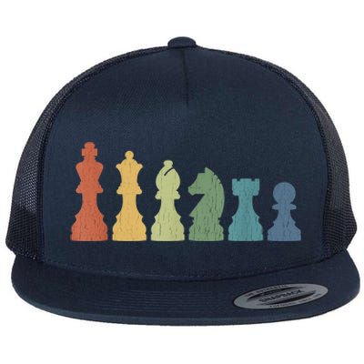 Funny Chess Pieces Board Gift Game Lover Player Themed Chess Gift 9 Flat Bill Trucker Hat