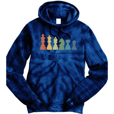 Funny Chess Pieces Board Gift Game Lover Player Themed Chess Gift 9 Tie Dye Hoodie