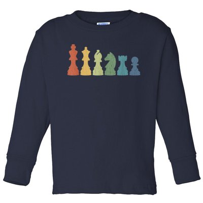 Funny Chess Pieces Board Gift Game Lover Player Themed Chess Gift 9 Toddler Long Sleeve Shirt