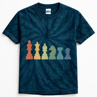 Funny Chess Pieces Board Gift Game Lover Player Themed Chess Gift 9 Kids Tie-Dye T-Shirt