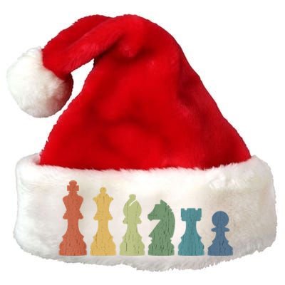 Funny Chess Pieces Board Gift Game Lover Player Themed Chess Gift 9 Premium Christmas Santa Hat