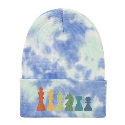 Funny Chess Pieces Board Gift Game Lover Player Themed Chess Gift 9 Tie Dye 12in Knit Beanie