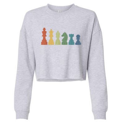 Funny Chess Pieces Board Gift Game Lover Player Themed Chess Gift 9 Cropped Pullover Crew