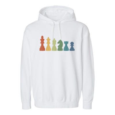 Funny Chess Pieces Board Gift Game Lover Player Themed Chess Gift 9 Garment-Dyed Fleece Hoodie