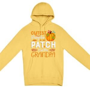 Funny Cutest Pumpkin In The Patch Call Me Grandpa Halloween Gift Premium Pullover Hoodie