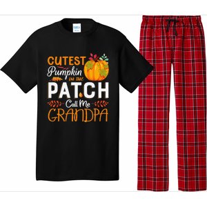 Funny Cutest Pumpkin In The Patch Call Me Grandpa Halloween Gift Pajama Set