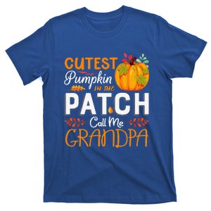 Funny Cutest Pumpkin In The Patch Call Me Grandpa Halloween Gift T-Shirt