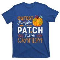 Funny Cutest Pumpkin In The Patch Call Me Grandpa Halloween Gift T-Shirt